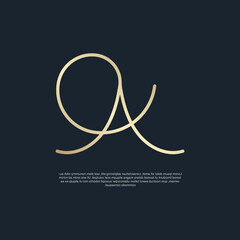 Monogram logo design initial letter a for business with golden gradient color. - Vector.
