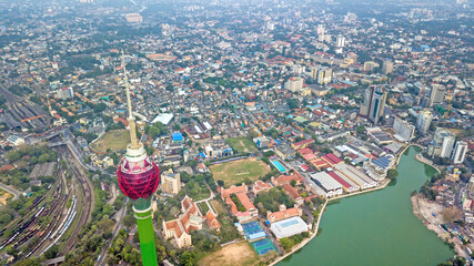 Colombo city and the Lotus Tower Colombo, Sri Lanka	 - obrazy, fototapety, plakaty