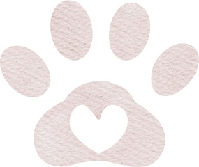 watercolor hand drawn paw print clipart