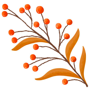 Autumn Tree With Leaves. Fall Season Element. Png Clip Art For Decoration.