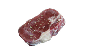 fresh beef steak slides on white background
