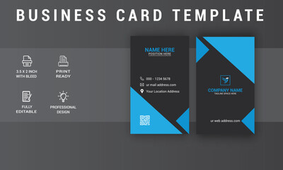 Vertical Business Card Design. Agency Card Design. Photos & Vector Standard Template