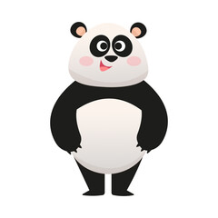 Cartoon panda isolated on white background. Cute bear vector illustration