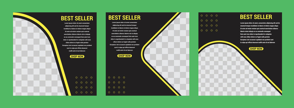 Best seller design social media template with square banner