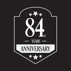 Luxury 84th years anniversary vector icon, logo. Graphic design element