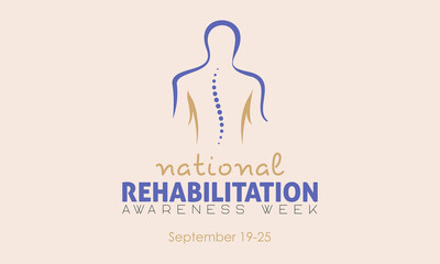 Vector illustration design concept of ​National rehabilitation awareness week observed on every september.