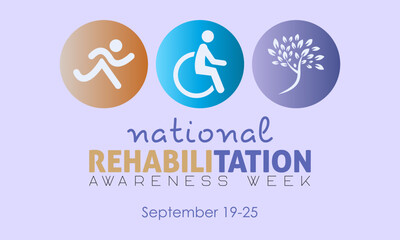 Fototapeta na wymiar Vector illustration design concept of ​National rehabilitation awareness week observed on every september.