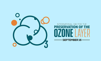 Vector illustration design concept of International day for the preservation of the ozone layer observed on every september 16. - obrazy, fototapety, plakaty