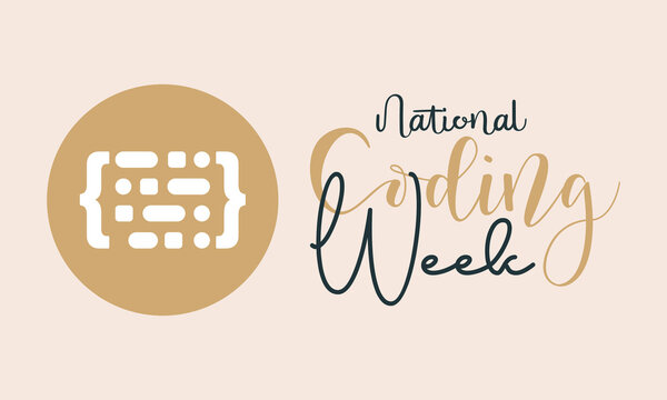 Vector illustration design concept of National coding week observed on every september.