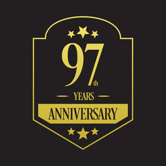 Luxury 97th years anniversary vector icon, logo. Graphic design element