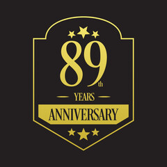 Luxury 89th years anniversary vector icon, logo. Graphic design element
