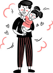 Hand drawn father's day illustration