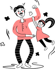 Hand drawn father's day illustration