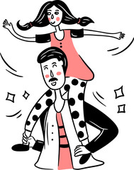 Hand drawn father's day illustration