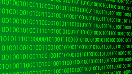 binary number green on black background concept Binary code 0101 Computer programming concepts and technologies that create digital images. Concept illustrations for infosec and cryptography.