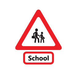 school zone warning sign	