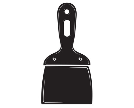 black putty knife on white background clip art preview