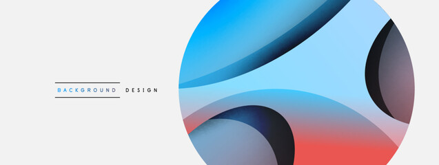 Creative geometric wallpaper. Minimal abstract background. Circle and wave composition vector illustration for wallpaper banner background or landing page