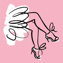 Vector illustration of elegant female legs.
