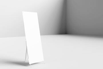 Blank white x banner display mockup, isolated, 3d rendering