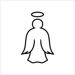 Doodle angel icon Hand drawn easter symbol Vector stock illustration EPS 10