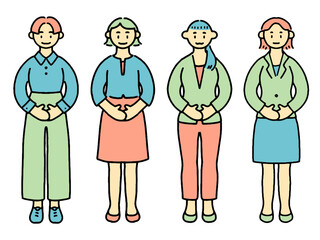 ４人の働く女性