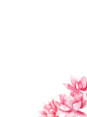 pink lotus flower, watercolor illustration, hand drawing, floral wedding