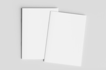 Blank close cover brohure/magazine with realistic shadows isolated on light background to replace your design