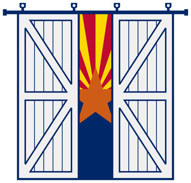 Arizona flag and slide door