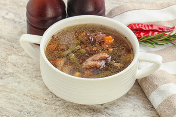 Soup with lentil and chicken