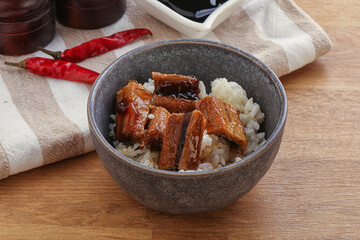 Roasred eel with steamed rice