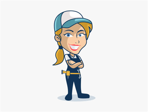 Mechanic girl illustration