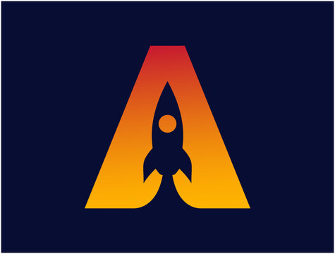 Rocket and letter A