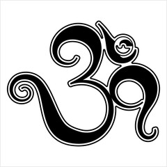 Aum (Om) The Holy Motif Calligraphic Style M_2208001