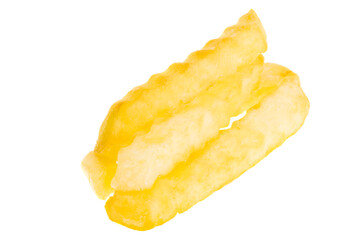 fried corrugated potatoes isolated