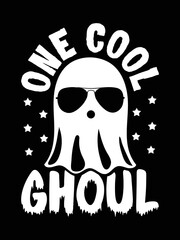 One cool ghoul halloween  t-shirt design 