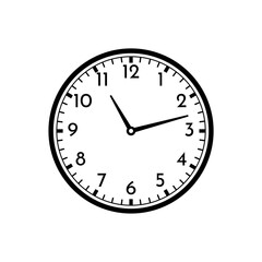 Clock time flat icon isolated on white background