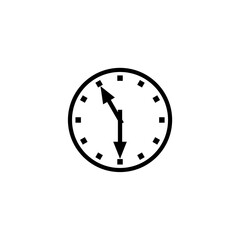 Clock time flat icon isolated on white background