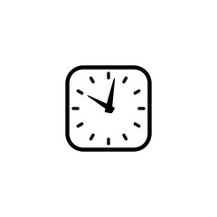 Clock time flat icon isolated on white background