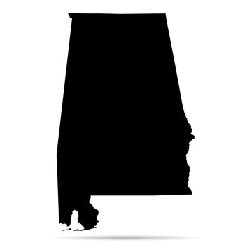 Alabama shape, united states of america. Flat concept icon symbol vector illustration