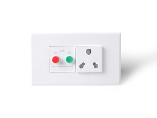 Electricity Switch board with one switch and one Plug in white colour, heavy Electric switch Board for Wall under Mount