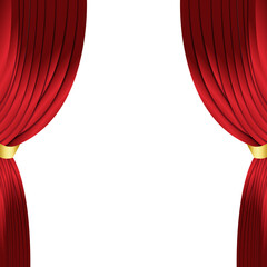 Stage with red curtains, illustration, vector