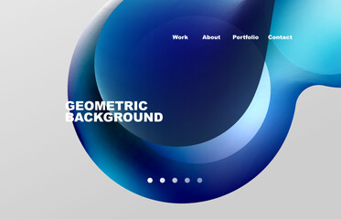 Abstract liquid background for your landing page design. Web page for website or mobile app wallpaper