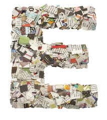 newspaper confetti Capital letter E PNG - 528180931