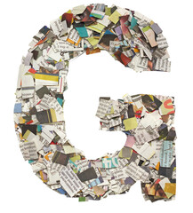 newspaper confetti Capital letter  G PNG