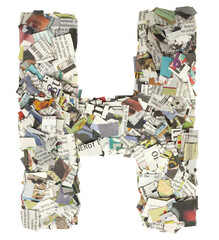 newspaper confetti Capital letter H PNG