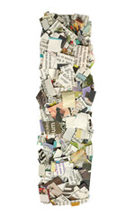 newspaper confetti Capital letter I  PNG