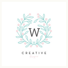Luxury floral logo design letter A to Z for Beauty Cosmetic business