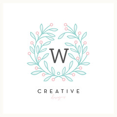 Obraz premium Luxury floral logo design letter A to Z for Beauty Cosmetic business