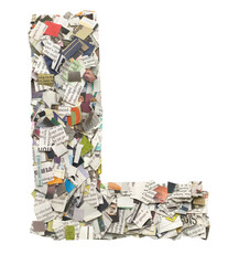 newspaper confetti Capital letter L  PNG